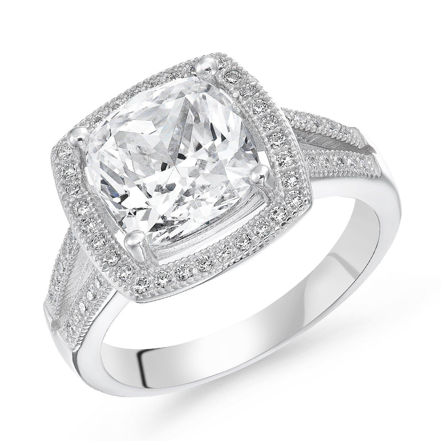 Beaverbrooks Silver Cubic Zirconia Cluster Ring