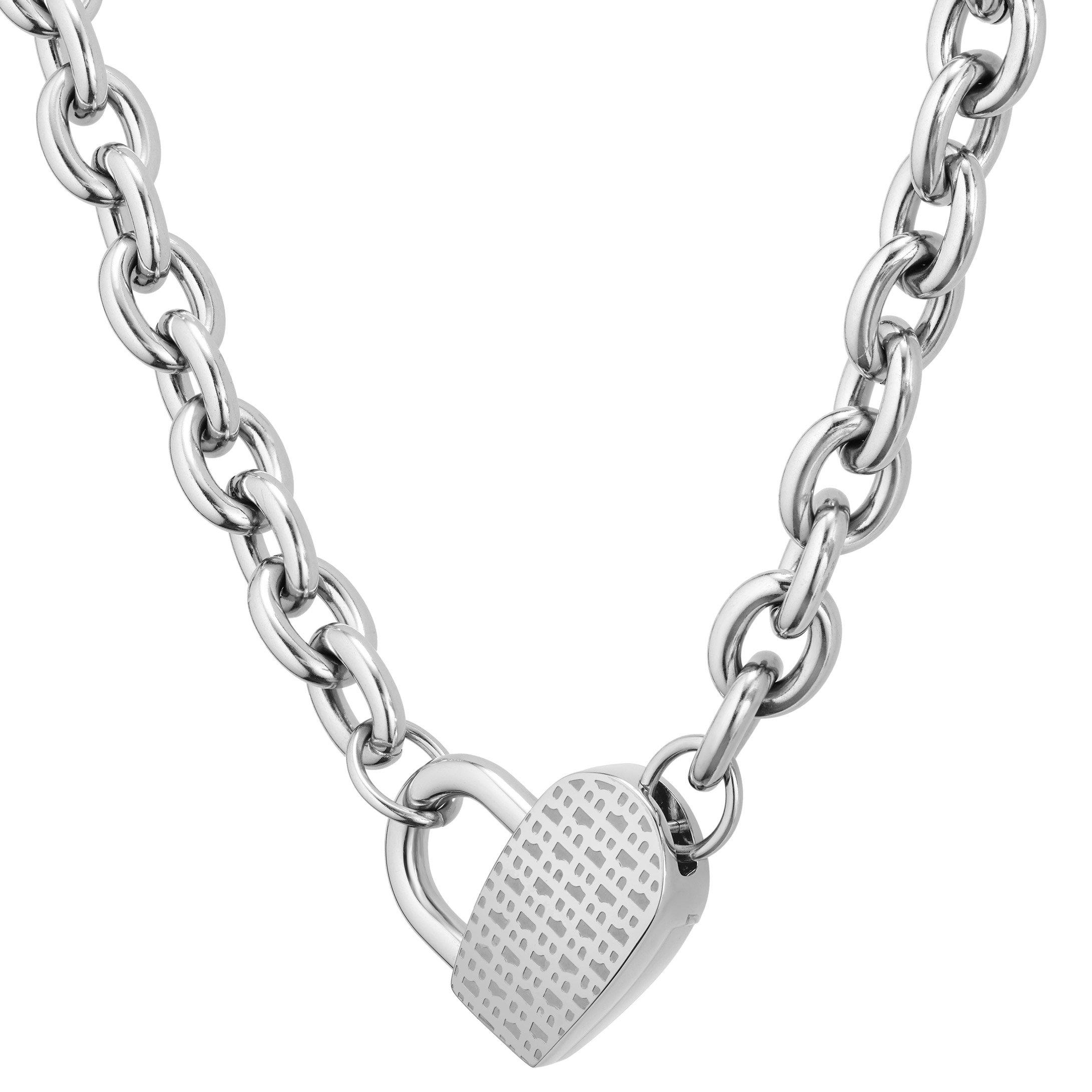 BOSS Stainless Steel Heart Link Ladies Necklace