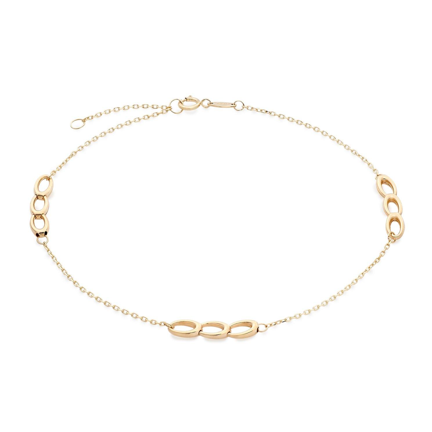 Beaverbrooks 9ct Yellow Gold Triple Circle Anklet