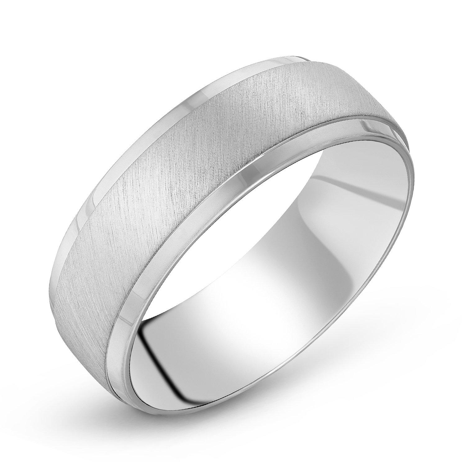 Beaverbrooks Silver 7mm Textured Men's Ring