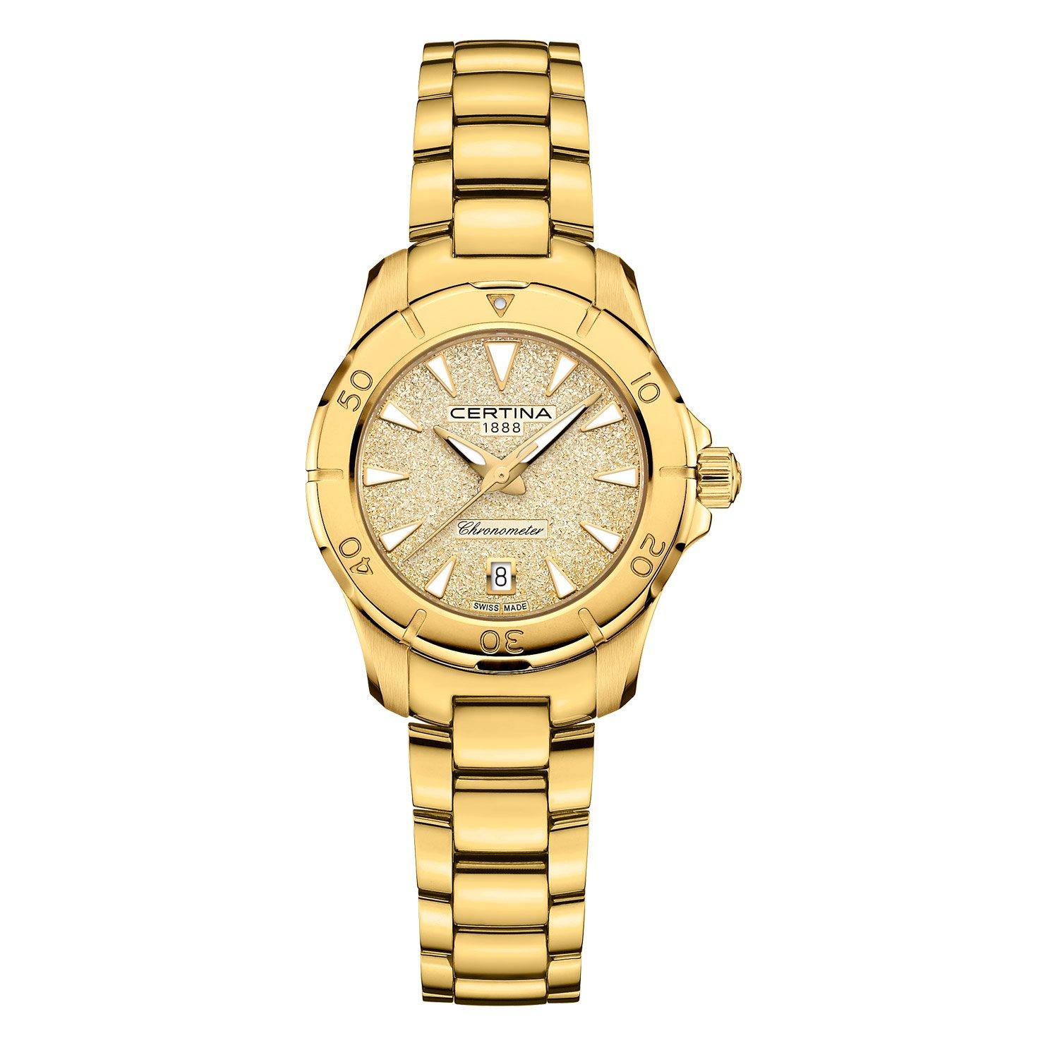 Certina DS Action 29mm Yellow Gold Plated Chronometer Ladies Watch