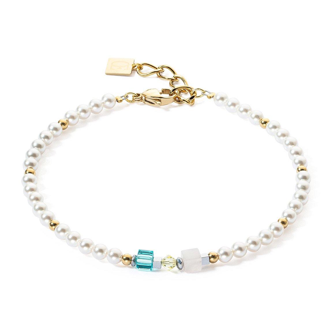 Coeur De Lion GeoCUBE Crystal Pearl Anklet