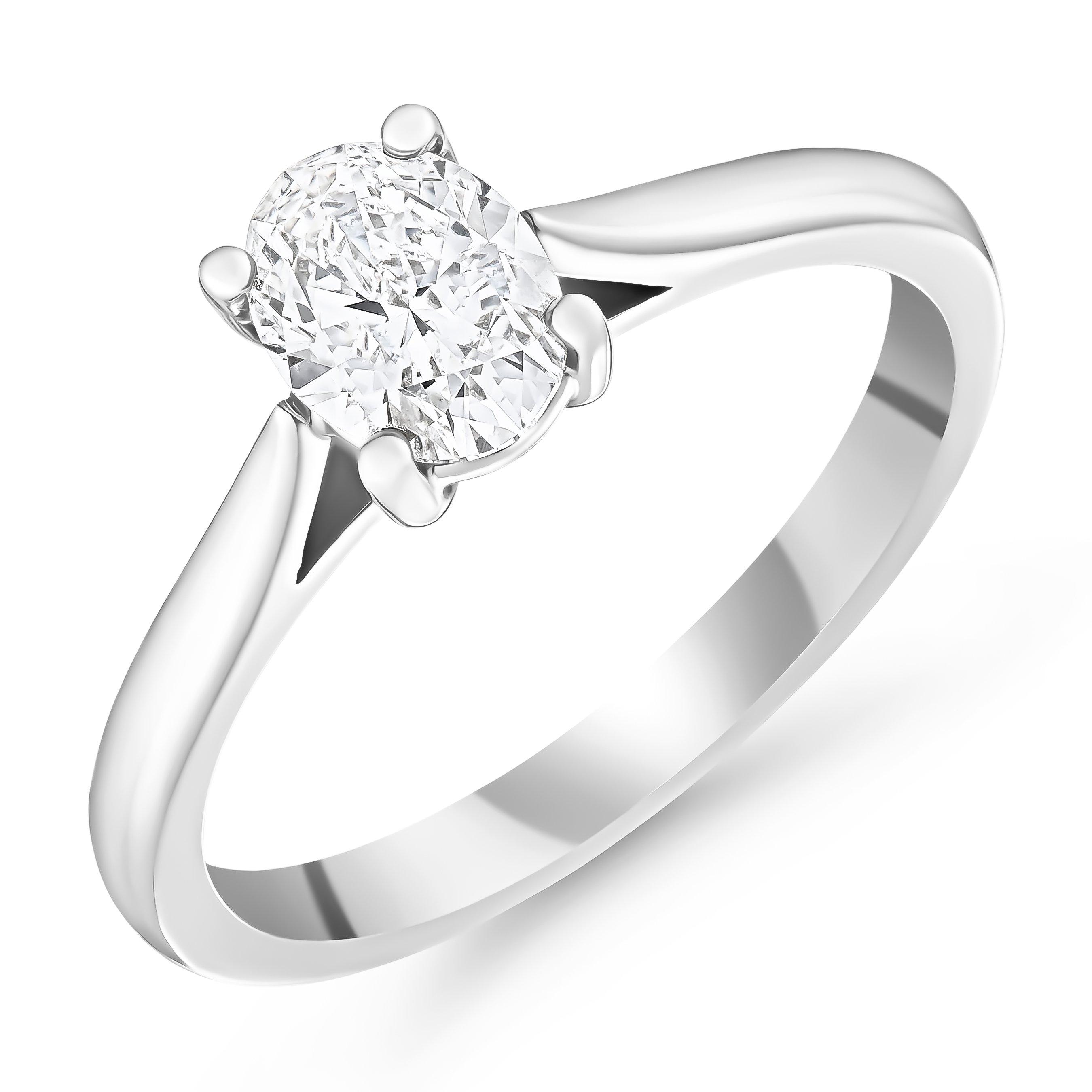 Beaverbrooks Once Platinum Diamond Oval Shaped Solitaire Engagement Ring