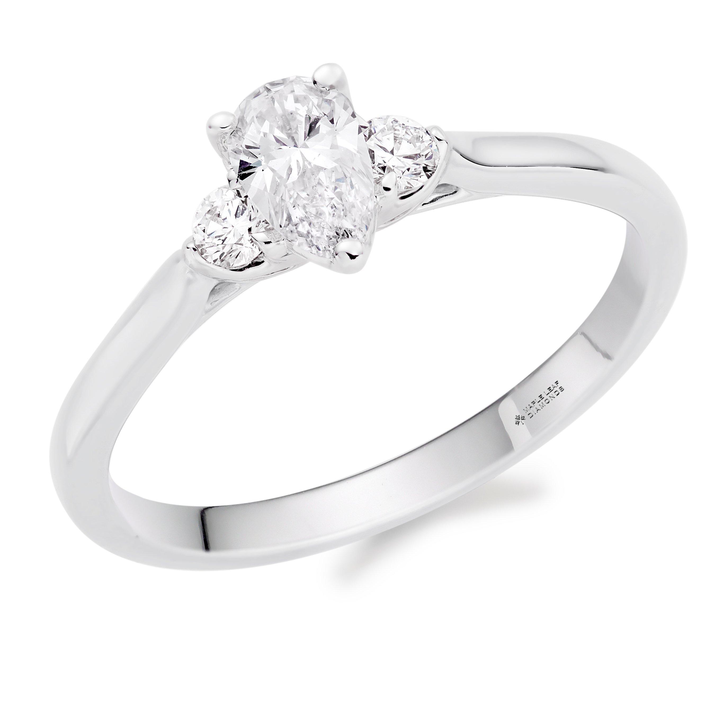 Maple Leaf Diamonds Eternal Flame 18ct White Gold Diamond Three Stone Ring