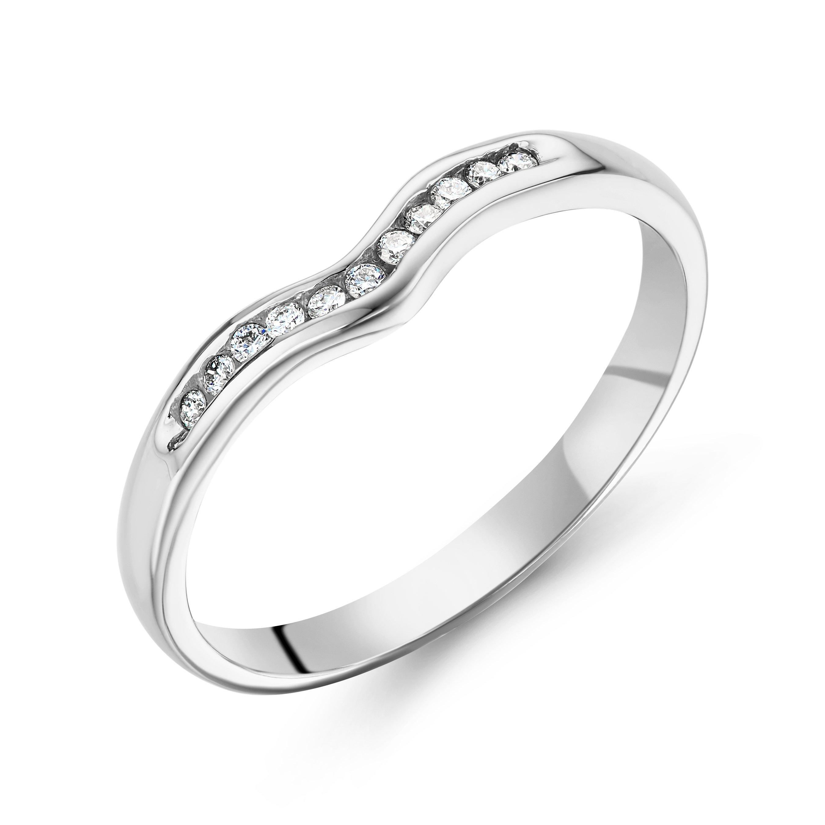 Beaverbrooks 9ct White Gold Diamond 2mm Wedding Ring