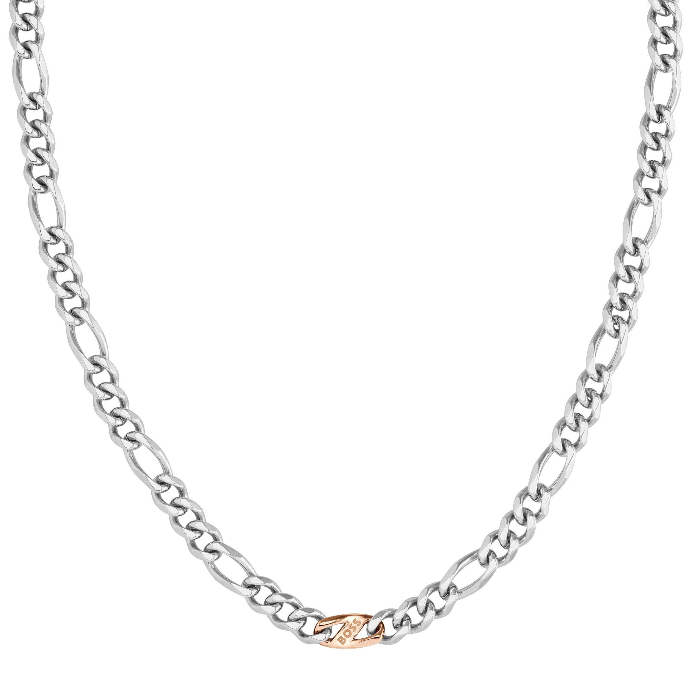 BOSS Stainless Steel Figaro Menâs Necklace