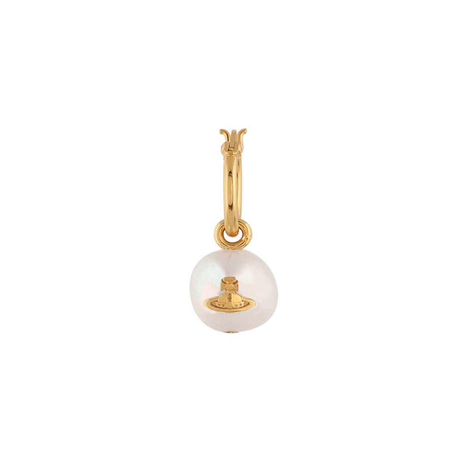 Vivienne Westwood Azul Yellow Gold Tone Pearl Menâs Earring